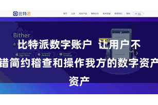 比特派数字账户  让用户不错简约稽查和操作我方的数字资产